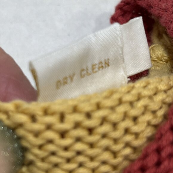 Vintage Y2K Mag Sweater Vest Womens M Yellow Mixed Knit Pullover 70s Retro Indie - Picture 7 of 7